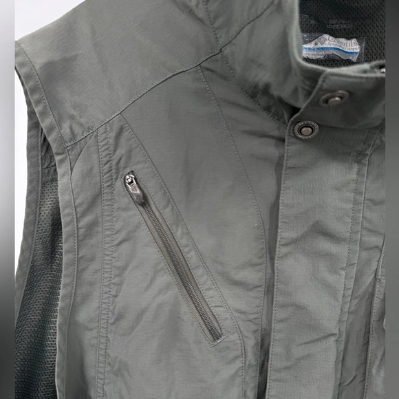 Columbia Omni Shade Sun Protection Mens L Green Vest Layer Outdoor Vented - Picture 4 of 11